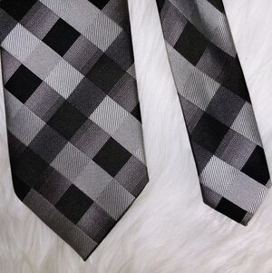 John Sparks Tie Black Silver 60"